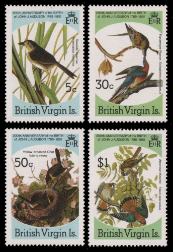 Jungferninseln 1985 - Mi-Nr. 533-536 ** - MNH - Vögel / Birds - Audubon