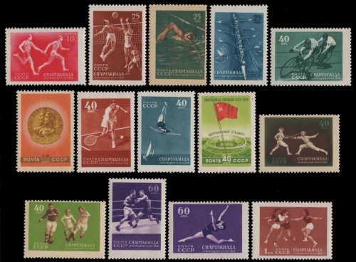 Russia / Sowjetunion 1956 - Mi-Nr. 1849-1862 ** - MNH - Sport
