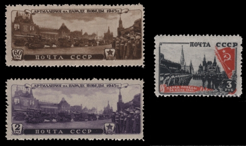 Russia / Sowjetunion 1946 - Mi-Nr. 1011-1013 ** - MNH - Siegesparade