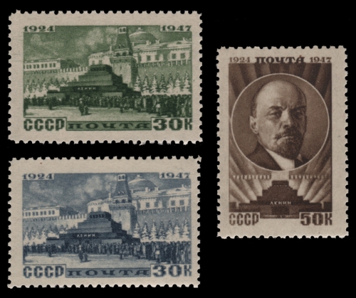 Russia / Sowjetunion 1947 - Mi-Nr. 1085-1087 ** - MNH - Wladimir Lenin