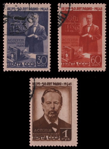 Russia / Sowjetunion 1945 - Mi-Nr. 965-967 gest / used - A. Popow / A. Popov