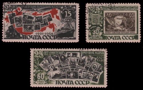 Russia / Sowjetunion 1946 - Mi-Nr. 1071-1073 A gest / used - sowjet. Briefmarken