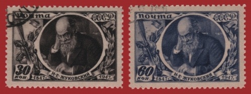 Russia / Sowjetunion 1947 - Mi-Nr. 1083-1084 gest / used - Schukowskij