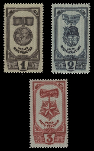 Russia / Sowjetunion 1945 - Mi-Nr. 994-996 ** - MNH - Medaillen / Medals