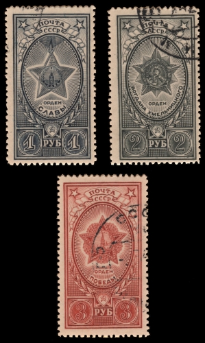 Russia / Sowjetunion 1945 - Mi-Nr. 948-950 gest / used - Orden / Order