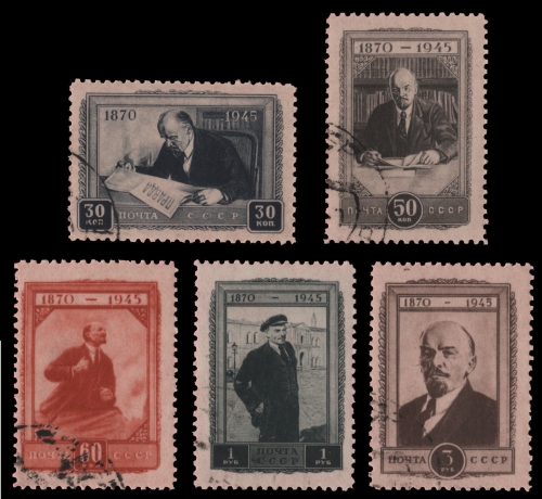 Russia / Sowjetunion 1945 - Mi-Nr. 983-987 gest / used - Lenin