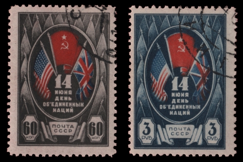 Russia / Sowjetunion 1944 - Mi-Nr. 909-910 gest / used - Tag der Alliierten