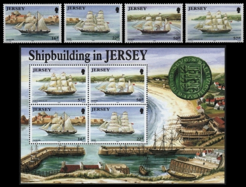 Jersey 1992 - Mi-Nr. 577-580 & Block 6 ** - MNH - Schiffe / Ships