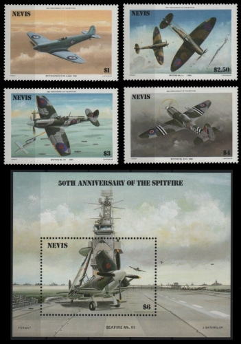 Nevis 1986 - Mi-Nr. 360-363 & Block 8 ** - MNH - Flugzeuge / Airplanes