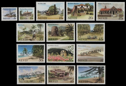 Nevis 1981 - Mi-Nr. 46-59 I ** - MNH - " SPECIMEN "