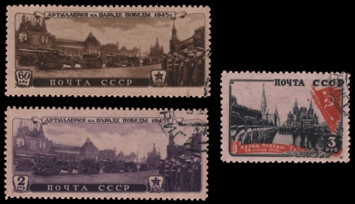 Russia / Sowjetunion 1946 - Mi-Nr. 1011-1013 gest / used - Siegesparade