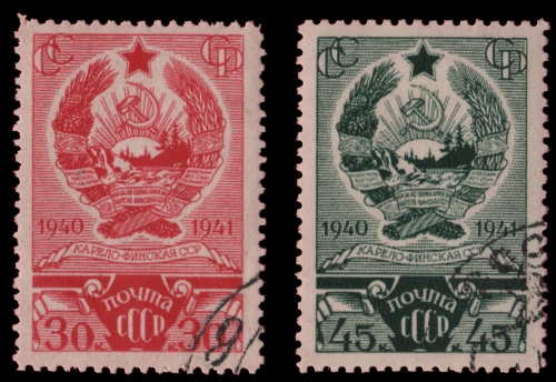 Russia / Sowjetunion 1941 - Mi-Nr. 810-811 A gest / used - Karelo-Finnische SSR