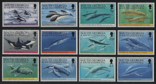 Süd-Georgien 1994 - Mi-Nr. 219-230 ** - MNH - Wal, Delfin / Whale, Dolphin