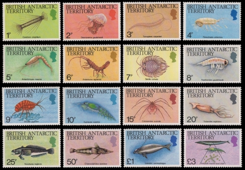 BAT / Brit. Antarktis 1984 - Mi-Nr. 108-123 ** - MNH - Meeresleben / Marine life