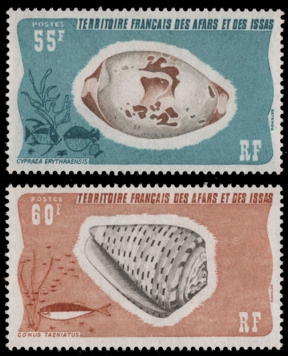 Afar und Issa 1976 - Mi-Nr. 147-148 ** - MNH - Meeresschnecken / Marine snails