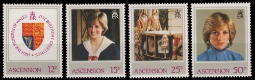 Ascension 1982 - Mi-Nr. 322-325 ** - MNH - Prinzessin Diana