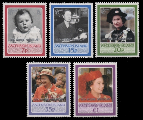 Ascension 1987 - Mi-Nr. 448-452 ** - MNH - 40. Hochzeitstag