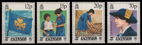 Ascension 1985 - Mi-Nr. 386-389 ** - MNH - Pfadfinder / Scouts