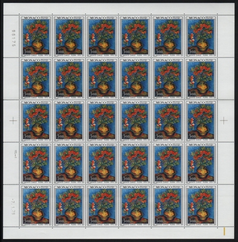 Monaco 1976 - Mi-Nr. 1224 ** - MNH - Bogen - Blumen / Flowers
