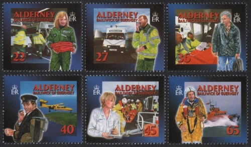 Alderney 2002 - Mi-Nr. 199-204 A ** - MNH - Rettungsdienste