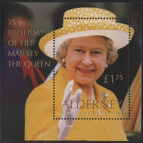 Alderney 2001 - Mi-Nr. Block 9 ** - MNH - 75. Geburtstag Queen Elizabeth
