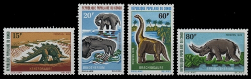 Kongo-Brazzaville 1970 - Mi-Nr. 257-260 ** - MNH - Prähistorische Tiere
