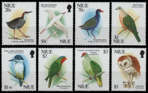 Niue 1992 - Mi-Nr. 782-789 ** - MNH - Vögel / Birds