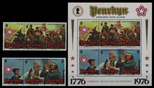 Penrhyn 1976 - Mi-Nr. 73-78 & Block 2 ** - MNH - 200 Jahre Unabhängigkeit