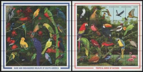 Guyana 1990 - Mi-Nr. 3427-3466 ** - MNH - Vögel / Birds