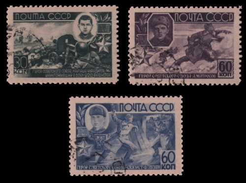 Russia / Sowjetunion 1944 - Mi-Nr. 922-924 gest / used - Helden der Sowjetunion