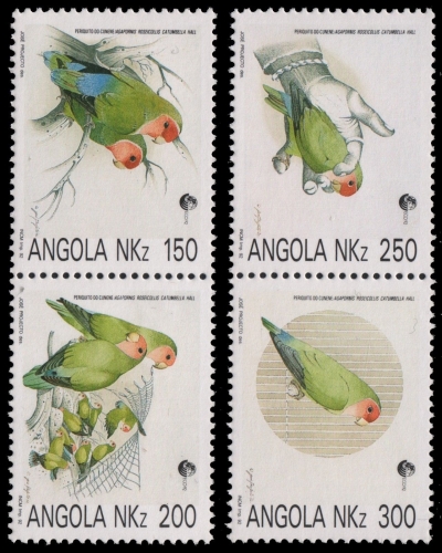 Angola 1992 - Mi-Nr. 891-894 ** - MNH - Papagei / Parrot