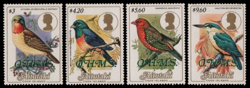 Aitutaki 1986 - Mi-Nr. Dienst 34-37 ** - MNH - Vögel / Birds
