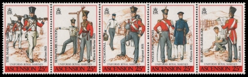 Ascension 1988 - Mi-Nr. 479-483 ** - MNH - Uniformen / Uniforms