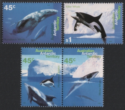 AAT / Austral. Antarktis 1995 - Mi-Nr. 102-105 ** - MNH - Wale, Delfine
