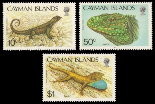 Kaiman-Inseln 1987 - Mi-Nr. 593-595 ** - MNH - Reptilien / Reptiles