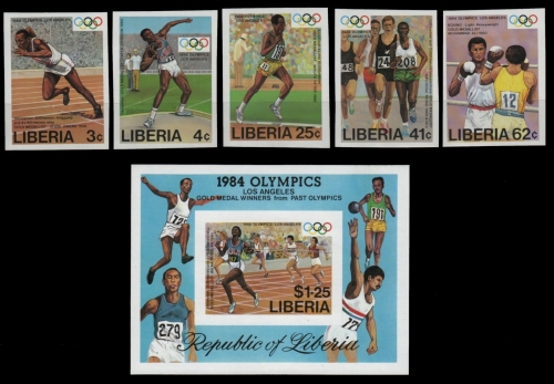 Liberia 1984 - Mi-Nr. 1305-1309 B & Block 108 B ** - MNH - Olympia Los Angeles