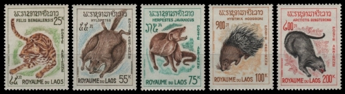Laos 1965 - Mi-Nr. 166-170 ** - MNH - Wildtiere / Wild animals