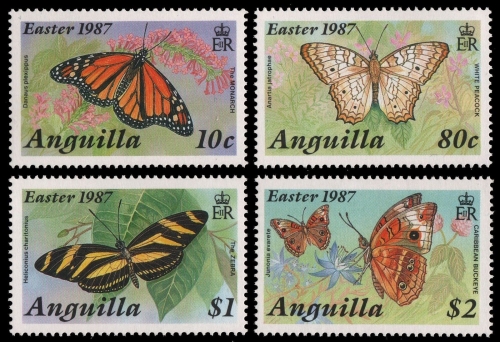 Anguilla 1987 - Mi-Nr. 731-734 ** - MNH - Schmetterlinge / Butterfly
