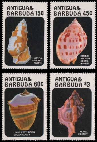 Antigua 1986 - Mi-Nr. 953-956 ** - MNH - Meeresschnecken / Marine snails