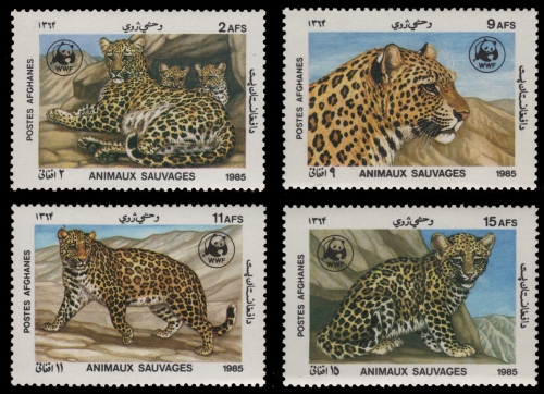 Afghanistan 1985 - Mi-Nr. 1453-1456 ** - MNH - Leopard - WWF