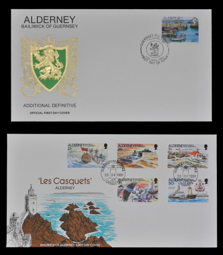 Alderney 1991 - Mi-Nr. 48 & 49-53 - Schiffe / Ships - 2 FDCs