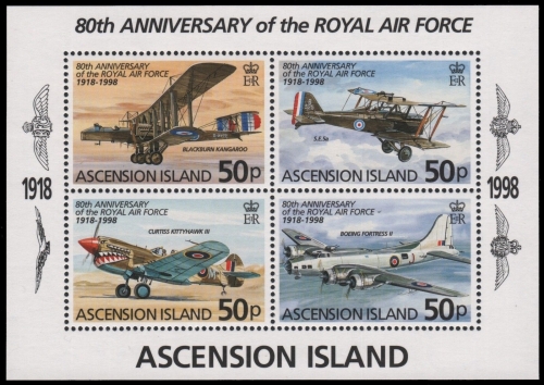 Ascension 1998 - Mi-Nr. Block 34 ** - MNH - Flugzeuge / Airplanes