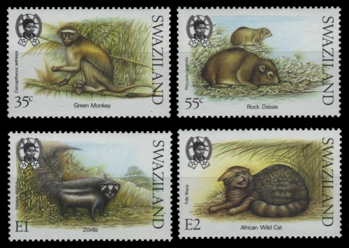 Swaziland 1989 - Mi-Nr. 548-551 ** - MNH - Wildtiere / Wild animals