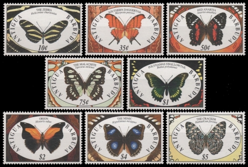 Antigua 1991 - Mi-Nr. 1475-1482 ** - MNH - Schmetterlinge / Butterfly