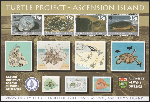Ascension 2000 - Mi-Nr. Block 40 ** - MNH - Schildkröten / Turtles