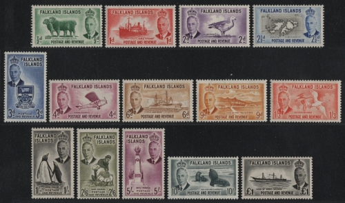 Falkland 1952 - Mi-Nr. 102-115 ** - MNH - Freimarken / Definitives (I)