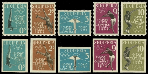 Albanien 1962 - Mi-Nr. 657-661 A & B ** - MNH - Olympia / Olympics