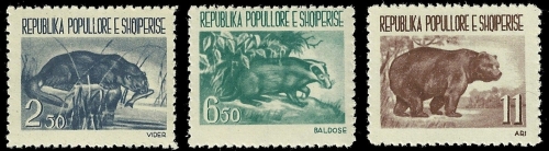 Albanien 1961 - Mi-Nr. 627-629 ** - MNH - Wildtiere / Wild animals