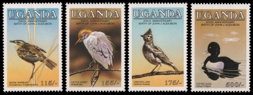 Uganda 1985 - Mi-Nr. 435-438 ** - MNH - Vögel / Birds - Audubon