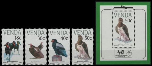 Venda 1989 - Mi-Nr. 191-194 & Block 5 ** - MNH - Vögel / Birds